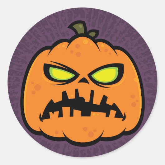 Sticker Rond Citrouille Zombie (Devant)