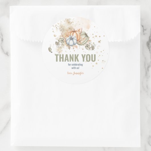 Sticker Rond Citrouilles aquarelle (Sac)