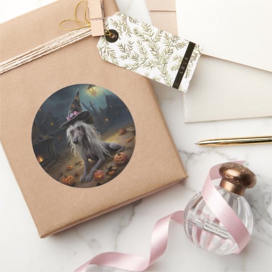 Sticker Rond Citrouilles chinois arrêtés Halloween effrayant (Cadeaux)