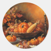Sticker Rond Citrouilles colorées d'automne (Devant)