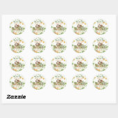 Sticker Rond Citrouilles d'automne et Merci de Baby shower d'ou (Feuille)