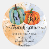 Sticker Rond Citrouilles d'automne Lui ou elle Révélation de ge (Devant)