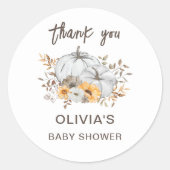 Sticker Rond Citrouilles d'automne Merci (Devant)