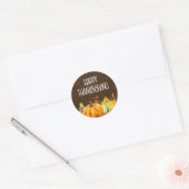 Sticker Rond Citrouilles de la récolte de bons thanksgivings (Enveloppe)