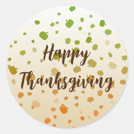 Sticker Rond Citrouilles de Thanksgiving (Devant)