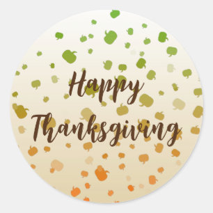 Sticker Rond Citrouilles de Thanksgiving