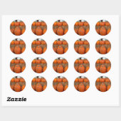 Sticker Rond Citrouilles d'Halloween (Feuille)
