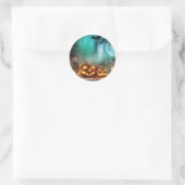 Sticker Rond Citrouilles d'Halloween et chauves-souris lancent  (Sac)