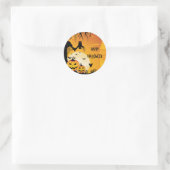 Sticker Rond Citrouilles et Pleines lunes d'Halloween effrayant (Sac)