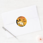 Sticker Rond Citrouilles et Pleines lunes d'Halloween effrayant (Enveloppe)