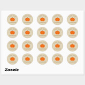 Sticker Rond Citrouilles frais de ferme automne (Feuille)