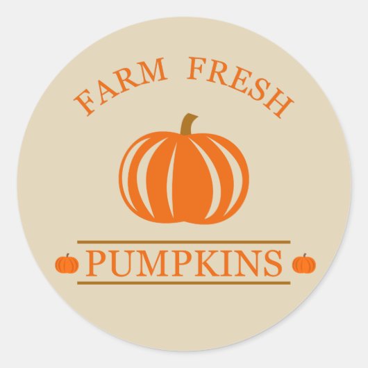 Sticker Rond Citrouilles frais de ferme automne (Devant)