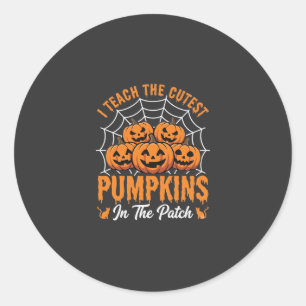 Sticker Rond Citrouilles les Plus Mignonnes du Patch Professeur