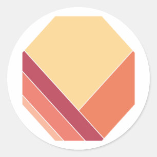 Sticker Rond Citrus à crème jaune Élégant été