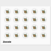Sticker Rond Citrus Botanique Orange Verdure (Feuille)