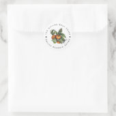 Sticker Rond Citrus Botanique Orange Verdure (Sac)