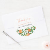 Sticker Rond Citrus Charcoal Wedding Favoriser le Merci (Enveloppe)