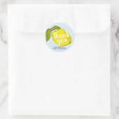 Sticker Rond Citrus citron 1er anniversaire Merci bleu (Sac)