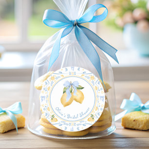 Sticker Rond Citrus citron Fête des mariées florale