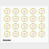 Sticker Rond Citrus citron Merci (Feuille)