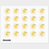 Sticker Rond Citrus citron mignonne 1er anniversaire (Feuille)