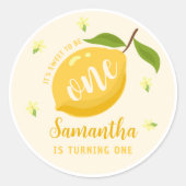 Sticker Rond Citrus citron mignonne 1er anniversaire (Devant)