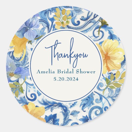 Sticker Rond Citrus citron pomme de douche principale (Devant)