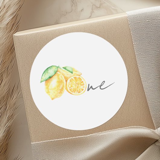 Sticker Rond Citrus citron Squeeze Été Bébé Premier anniversair