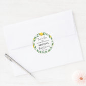 Sticker Rond Citrus Citron thème Baby shower Merci Favoriser (Enveloppe)