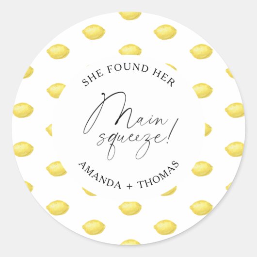 Sticker Rond Citrus de citron - Elle a trouvé son pressoir prin (Devant)