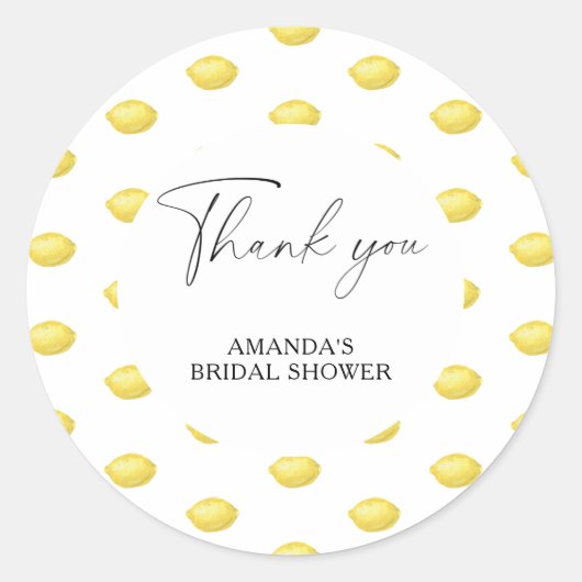 Sticker Rond Citrus de citron - Merci Mariage (Devant)