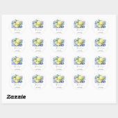 Sticker Rond Citrus de citron - Merci Mariage (Feuille)
