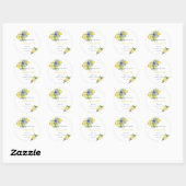 Sticker Rond Citrus fait maison Limoncello Citron Mariage faveu (Feuille)