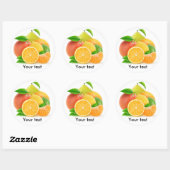Sticker Rond Citrus fruits (Feuille)