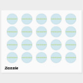 Sticker Rond Citrus Green & Coastal Blue Wedding (Feuille)