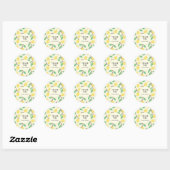 Sticker Rond Citrus jaune Merci (Feuille)