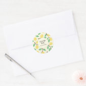 Sticker Rond Citrus jaune Merci (Enveloppe)