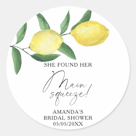 Sticker Rond Citrus Lemon - Elle a trouvé son pressoir principa (Devant)