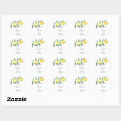 Sticker Rond Citrus Lemon - Le baby shower principal de Mama (Feuille)