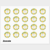 Sticker Rond Citrus Lemon Mariage d'été (Feuille)