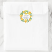 Sticker Rond Citrus Lemon Mariage d'été (Sac)