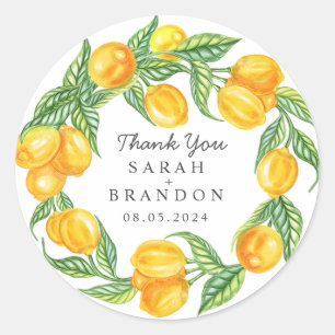 Sticker Rond Citrus Lemon Mariage d'été