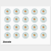 Sticker Rond Citrus Orange Fête de Mariage  (Feuille)