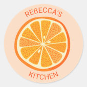 Sticker Rond Citrus Orange personnalisé (Devant)