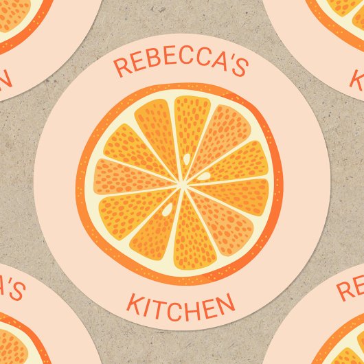 Sticker Rond Citrus Orange personnalisé