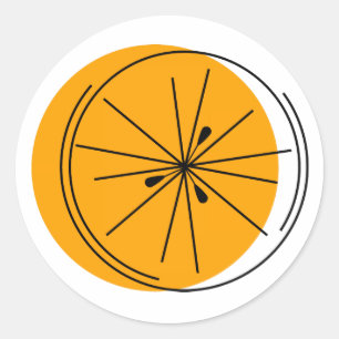 Sticker Rond Citrus orange rond