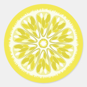 Sticker Rond Citrus Slices Citron jaune