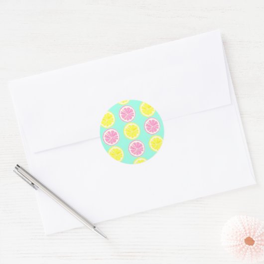 Sticker Rond Citrus Symphony (Enveloppe)