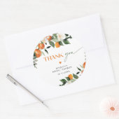 Sticker Rond Citrus thème oranges feuillage nuptiale merci (Enveloppe)