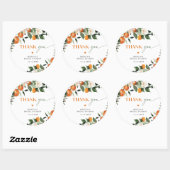Sticker Rond Citrus thème oranges feuillage nuptiale merci (Feuille)